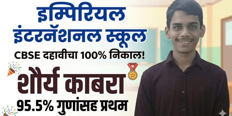 इम्पिरियल इंटरनॅशनल स्कूल CBSE दहावीचा 100% निकाल; शौर्य काबरा 95.5% गुणांसह प्रथम
