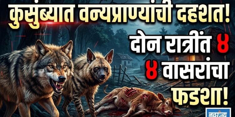 कुसुंब्यात वन्यप्राण्यांची दहशत; दोन रात्रींत चार वासरांचा फडशा