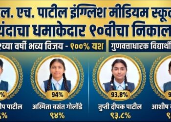 एल. एच. पाटील इंग्लिश मीडियम स्कूलचा इयत्ता १० वीचा १०० टक्के निकाल