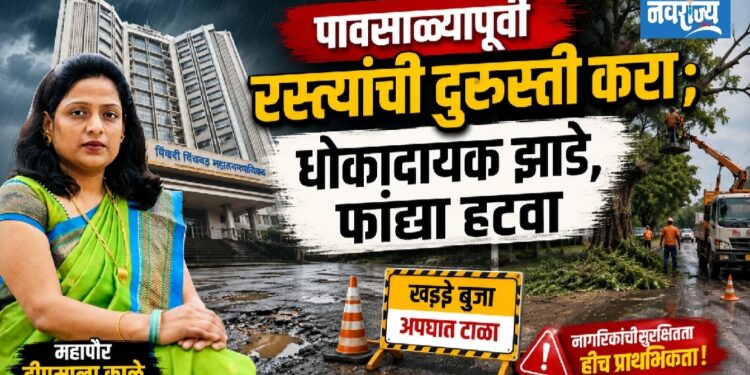 पावसाळ्यापूर्वी रस्त्यांची दुरुस्ती करा ; धोकादायक झाडे, फांद्या हटवा